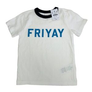 J.Crew Boys 2 "Friyay" T-Shirt Short Sleeve 100% Cotton NWT Retail: $29.50